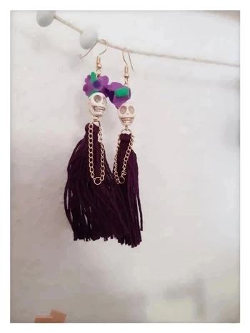 Boucles d'oreilles fantaisies muerte skull femme Neuve