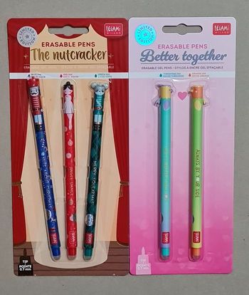 Legami Saint Valentin 2026 + Noel 2025 Casse Noisette = 5 Stylos effaçables neufs