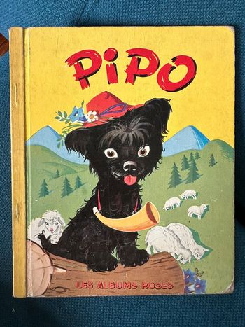 1955 livre rare ancien carton album Hachette Pipo chien de berger Pierre Probst auteur Caroline