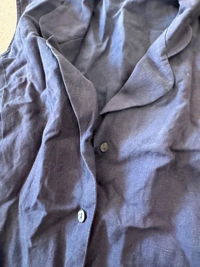 Chemise sans manches bleue en soie taille L, très bon état Art of silk - photo numéro 2