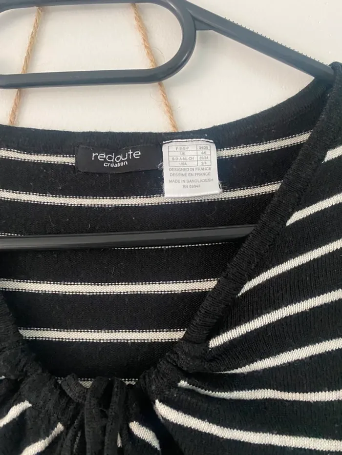 Pull décolleté à rayures - photo numéro 2