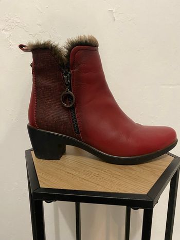 Bottines rouge fourrure 