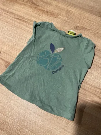 T shirt manche courte vert pomme