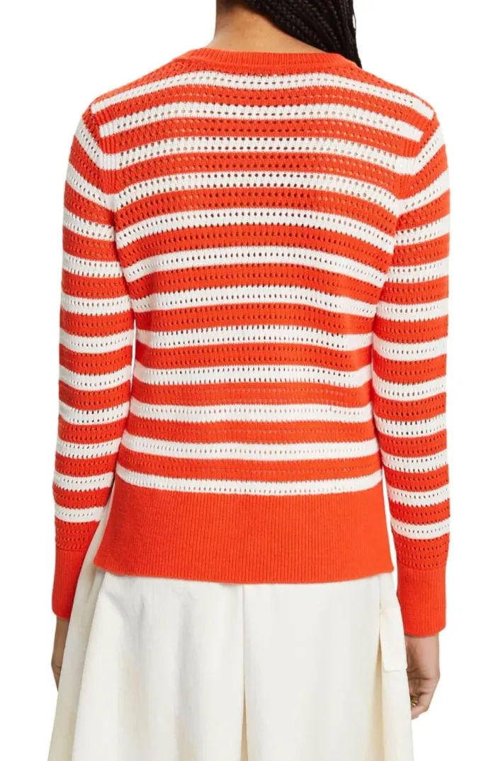 Pull Esprit orange et blanc femme Taille M Neuf - photo numéro 2
