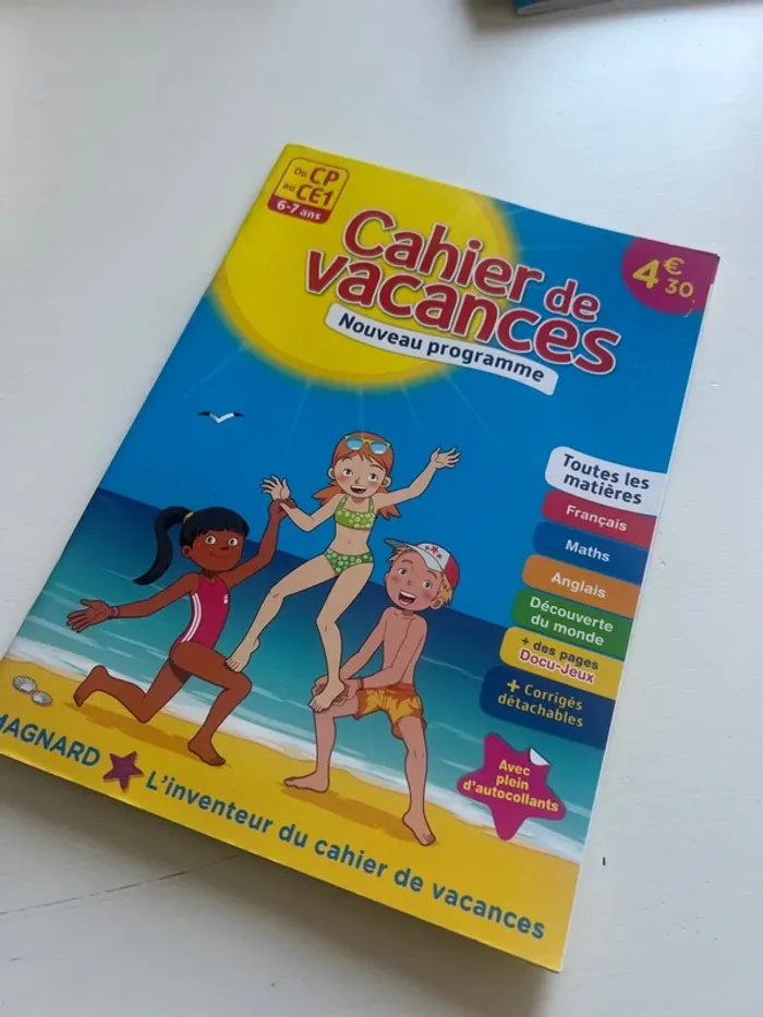Cahier de vacances du cp au ce1