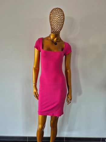 Robe Manches Courtes Fuschia Femme Taille L/40