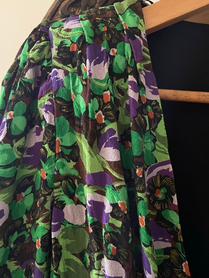 💚body Zara imprimé floral épaules structurées manches bouffantes chic taille S - photo numéro 2