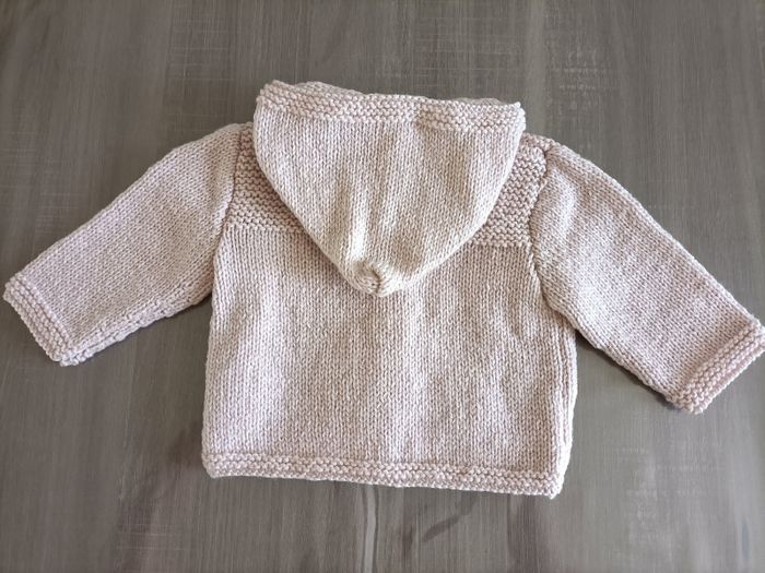 Gilet à capuche rose poudré 3-6 mois - photo numéro 3