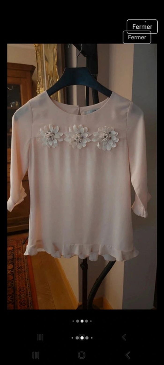Blouse rose Quinze heure trente Paris taille S - photo numéro 8