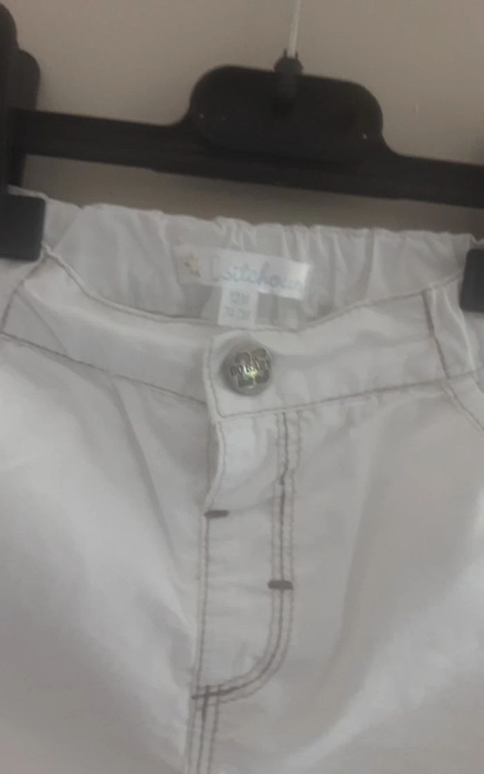 Short en coton blanc Kitchoun 9/ 12 mois 74 cm - photo numéro 3