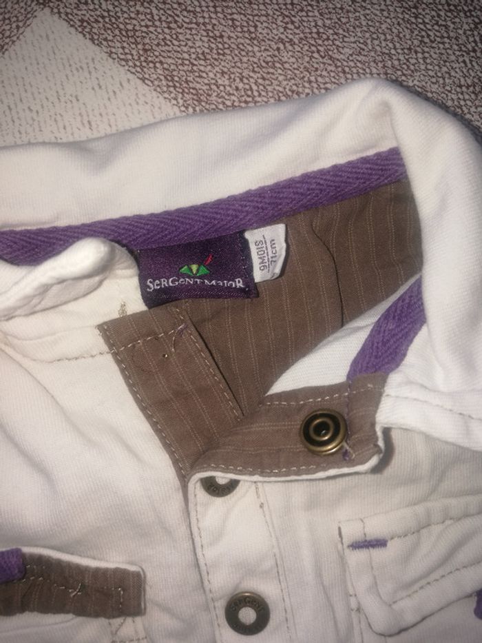 Polo manches longues écru sergent major 9 mois - photo numéro 2