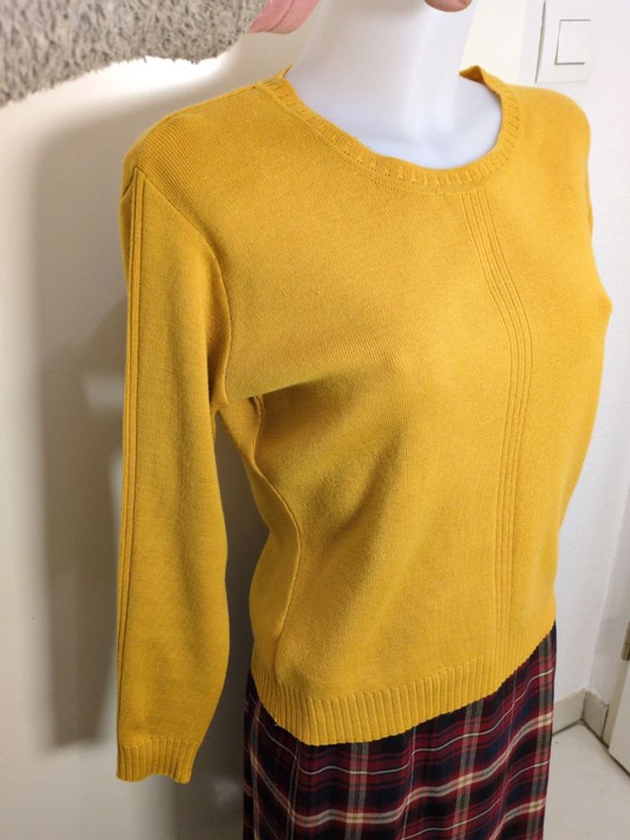 Pull laine mérinos moutarde Alain Manoukian - photo numéro 8