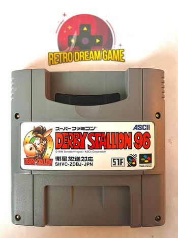 Derby stallion 96 version japonaise pour Super nes Cartouche vendu sans sa boite ni sa notice, La
