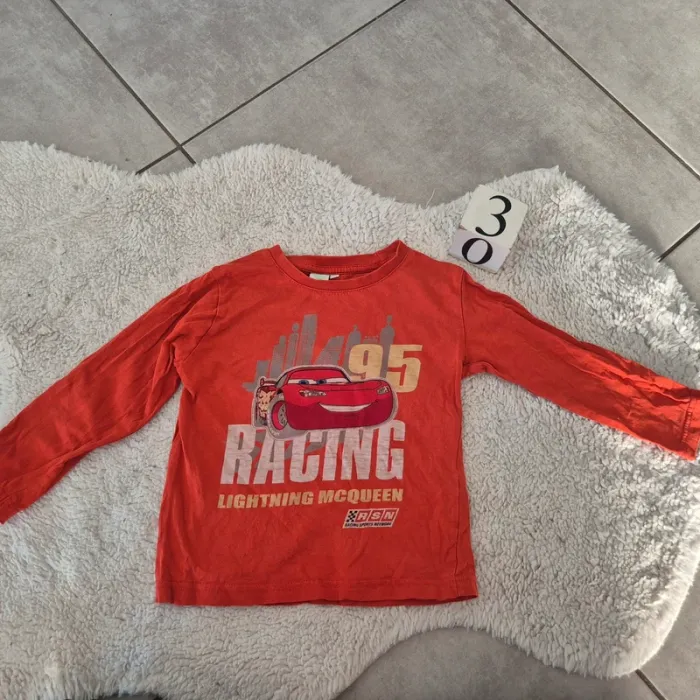 T shirt  manche longue Orange cars disney  baby  3ans - photo numéro 2