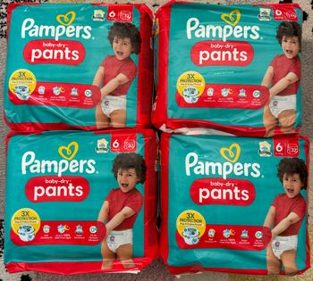 Lot de 4 paquets de couches Pampers taille 6