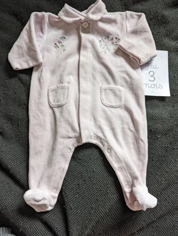 Pyjama velours - Petit Bateau - 3 mois