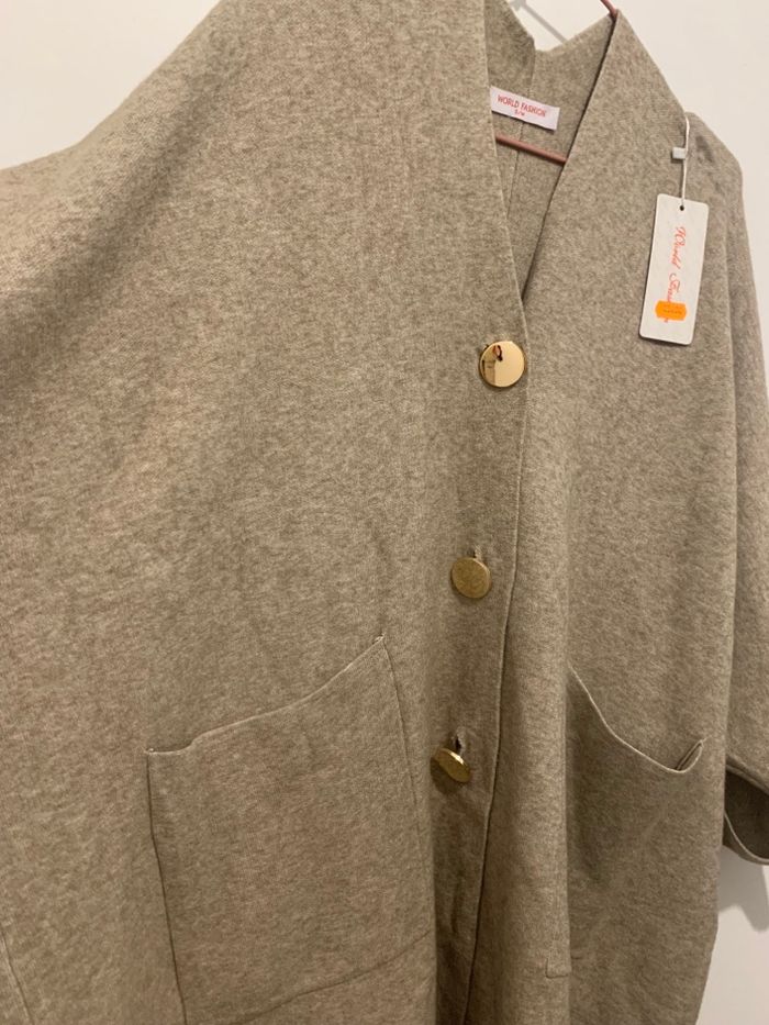 Cardigan oversize taupe - photo numéro 5