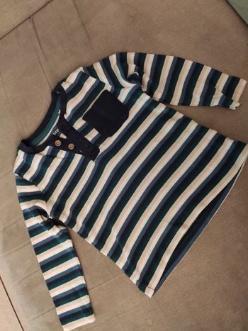 Tee shirt manches longues  rayé bleu lupilu 6/12mois