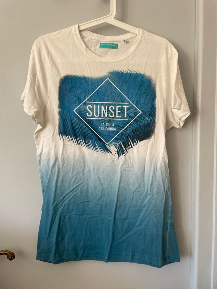 T-shirt blanc et bleu homme / Jules