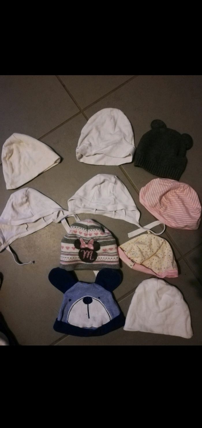 Lot de 10 bonnets naissance