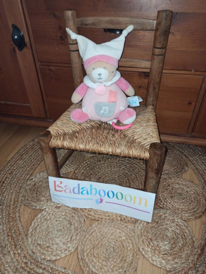 Boite a musique peluche brioche rose baby nat