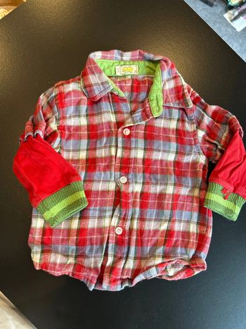 Chemise manche longue carreau rouge