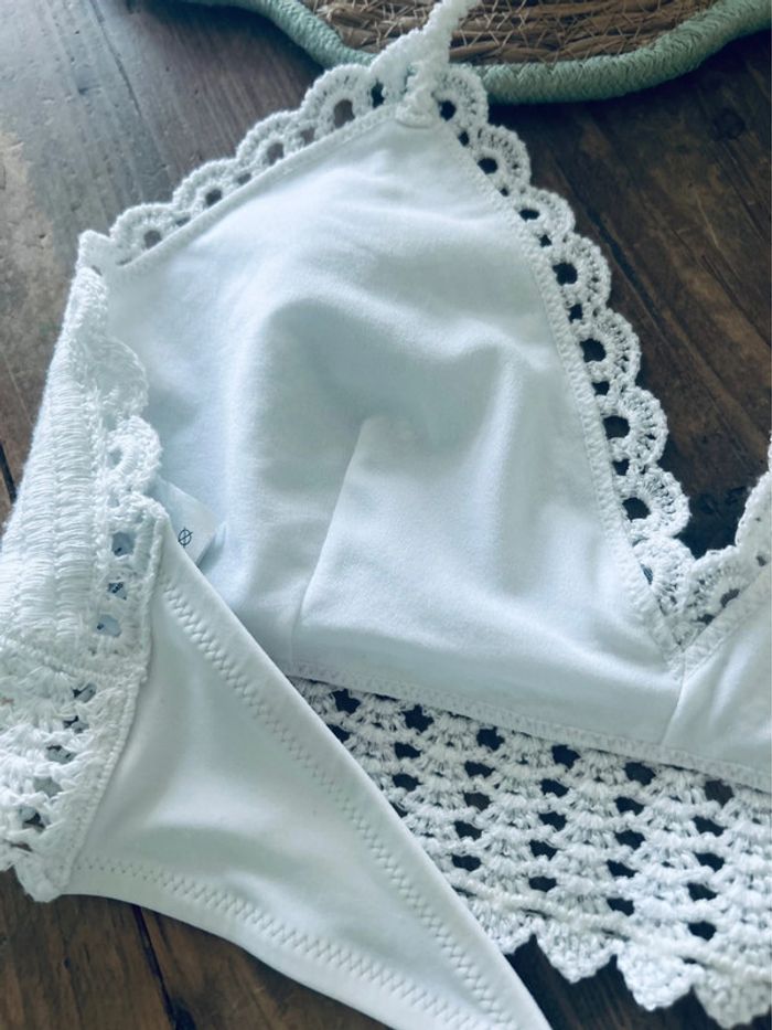 Jolie haut maillot bain crochet été neuf taille M - photo numéro 3