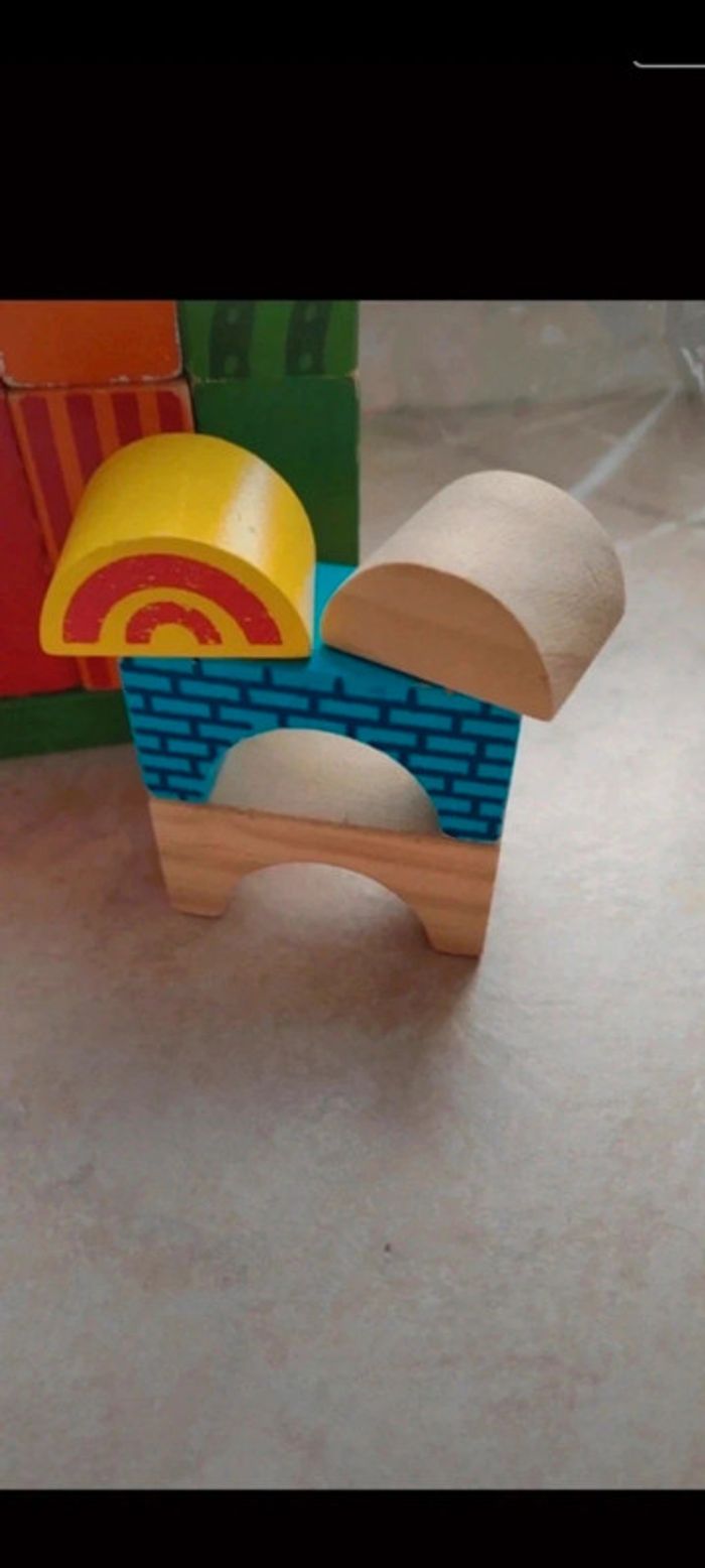 💙Bloc de construction en bois avec sacoche - photo numéro 3