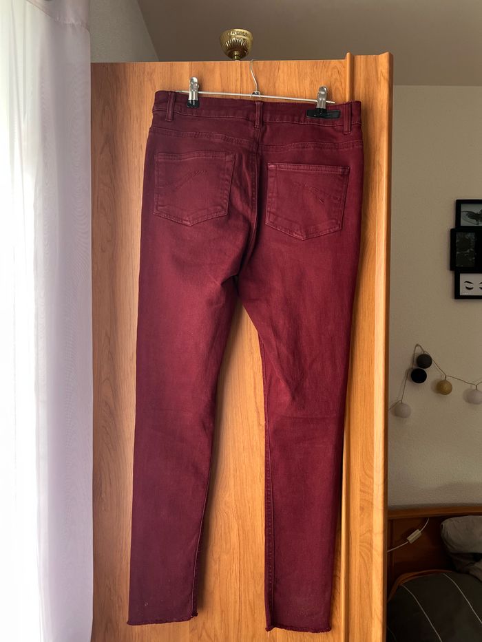 Jean skinny taille haute bordeaux Pimkie taille S-36 - photo numéro 2