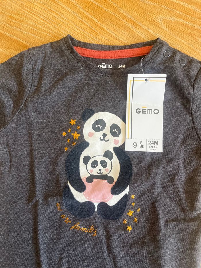 tee shirt manches longues panda - photo numéro 3