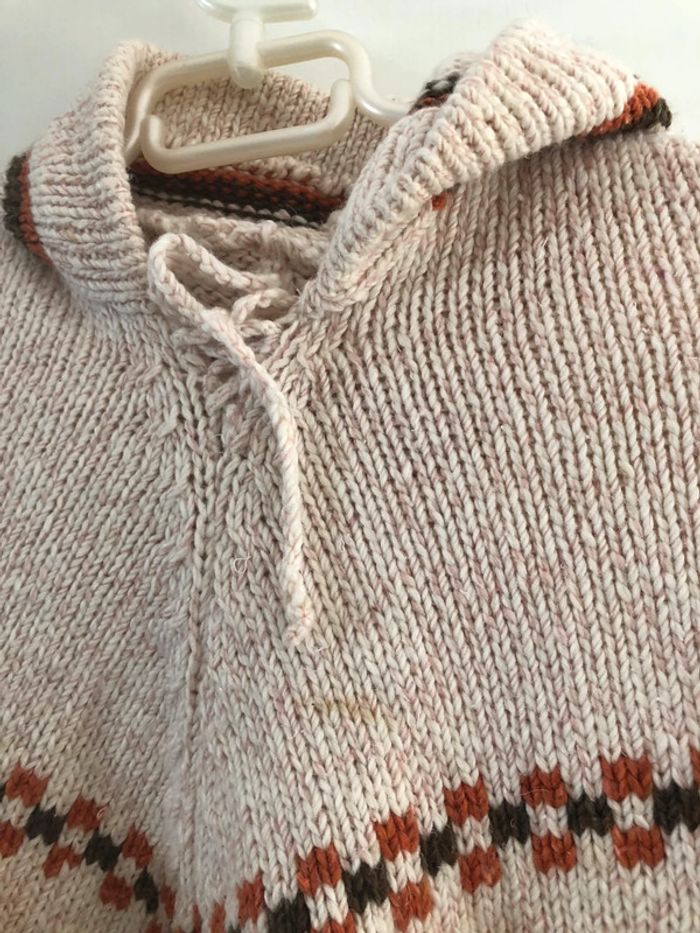 Poncho 5 ans à capuche style bohème enfant - photo numéro 2