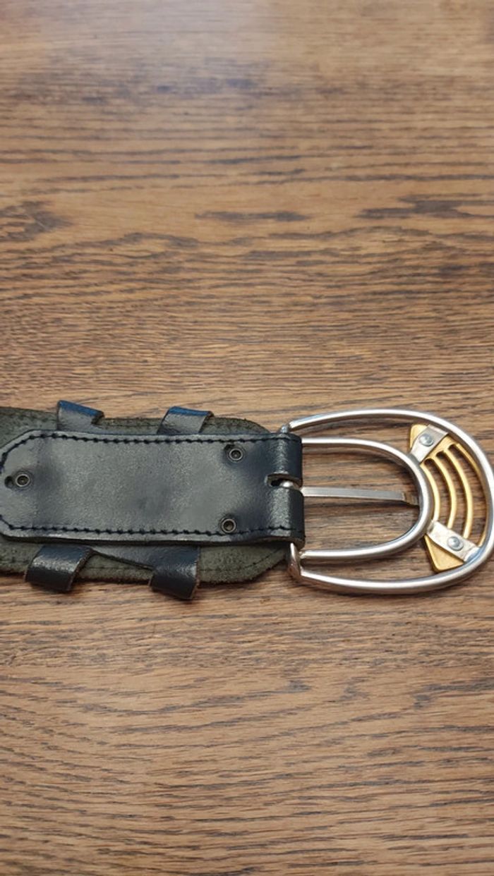 Ceinture en cuir noir réglable de 80cm à 95cm - photo numéro 10
