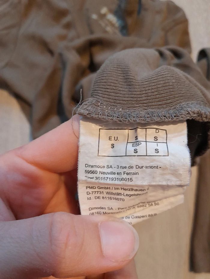 Pimkie t-shirt manches 3/4 kaki taille s - photo numéro 3