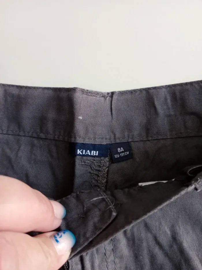 Bermuda réglable à l'intérieur taille 8 ans Kiabi gris foncé - photo numéro 4
