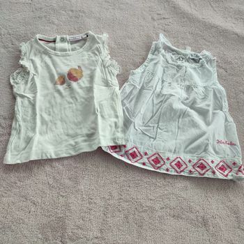 Lot de 2 hauts pommette/kimbaloo 12 mois