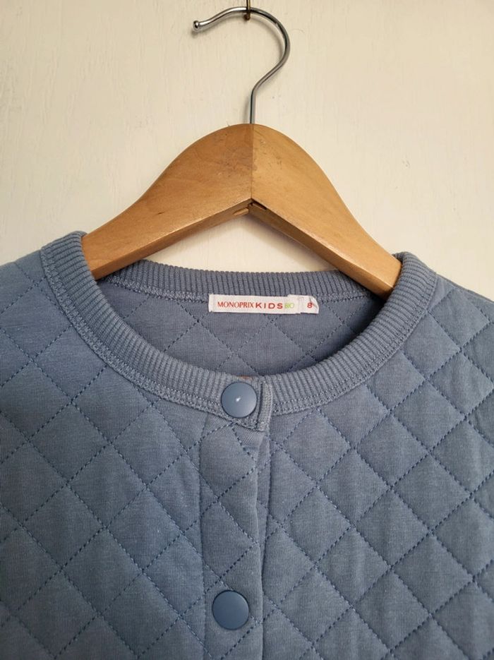 Veste quiltée monoprix 8 ans coton bio oeko tek bouton pression - photo numéro 5