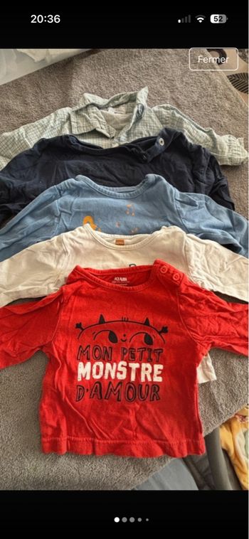 Lot de 5 t-shirt manches longues 