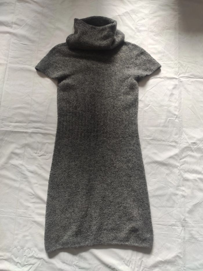 Robe pull hiver laine col roulé Naf Naf grise M très bon état - photo numéro 4