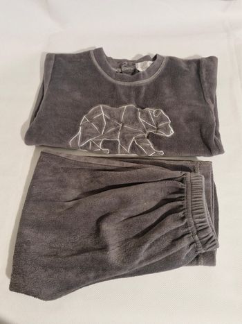 Pyjama 2 pièces ours géométrique en velours 3 ans 98 cm JG Nightwear
