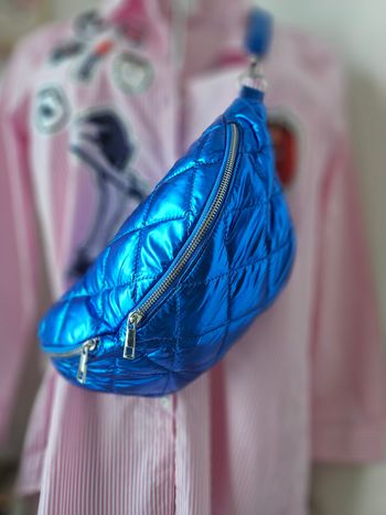 Sac banane bleu roi XXL matelassé extra grande neuve avec étiquette 