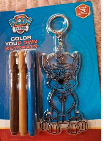 Porte clé pat patrouille à colorier soi même