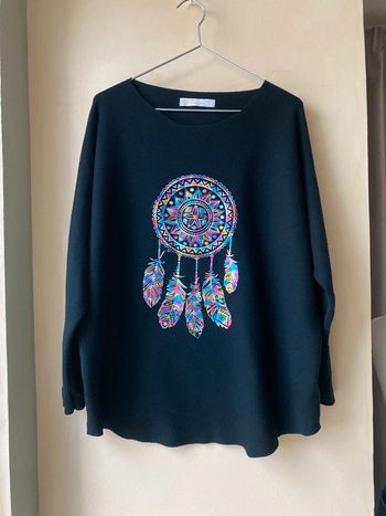 Pull noir motifs attrape rêves D&Z TU