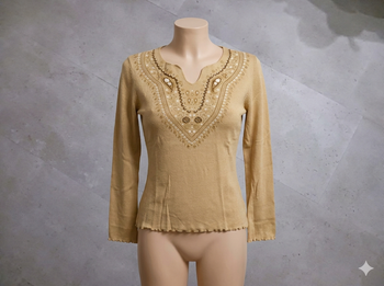 T shirt beige avec dessis brillants Taille 1 Cache cache 