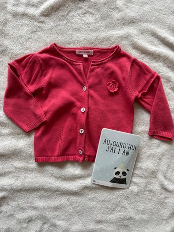 Gilet rouge mini adele 12 mois