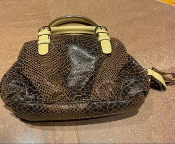 Sac à main marron façon croco tissu neuf