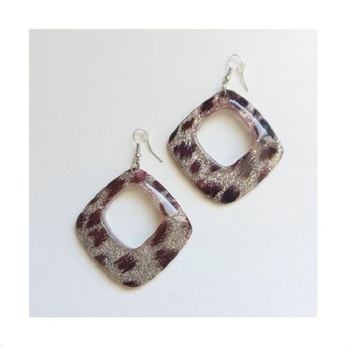 Boucles D'oreilles Pendantes Résine Pailletée