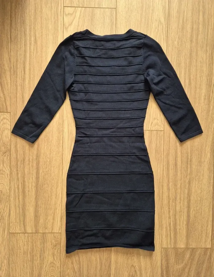 Robe moulante 3/4 bleu marine mango - photo numéro 4