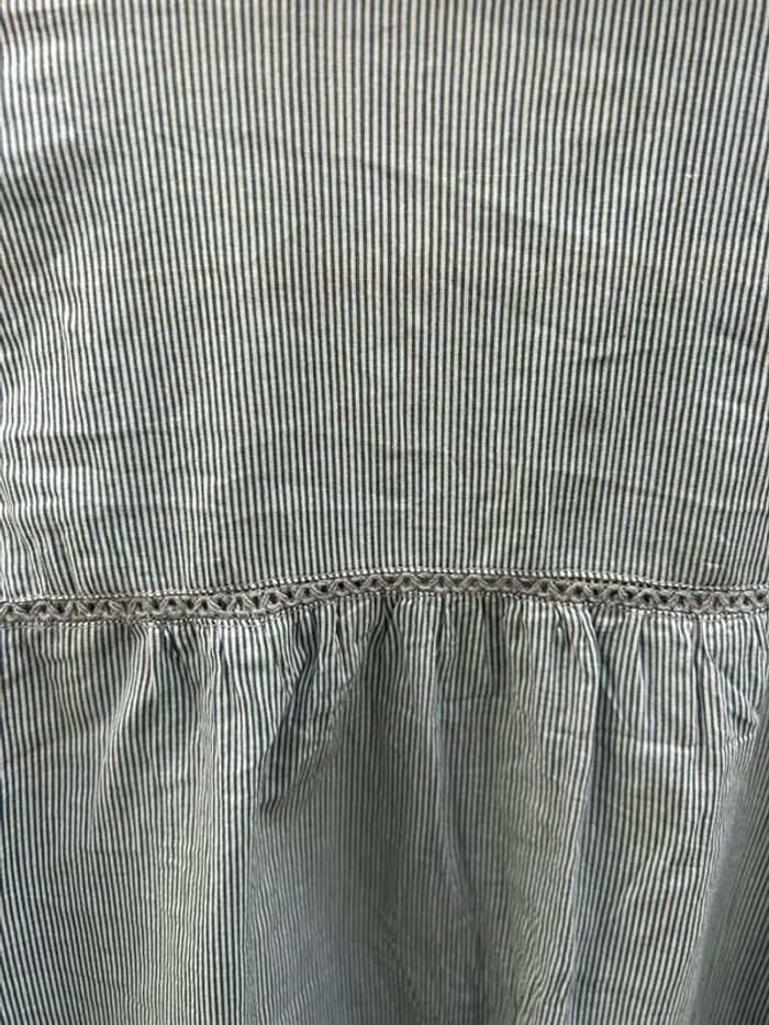 Chemisier chemise xxl longue ddp grise à rayures en coton - neuf - photo numéro 11