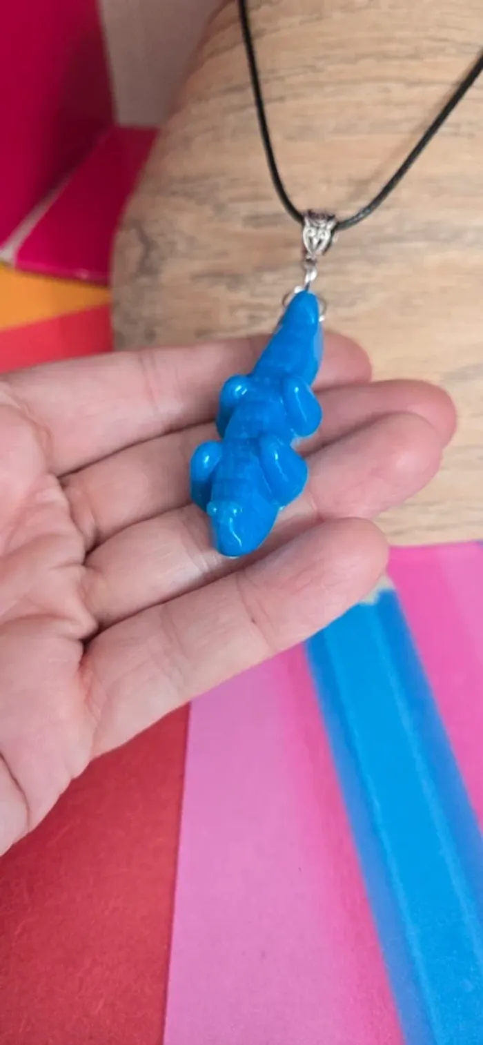 Collier crocodile bonbon fimo - photo numéro 2