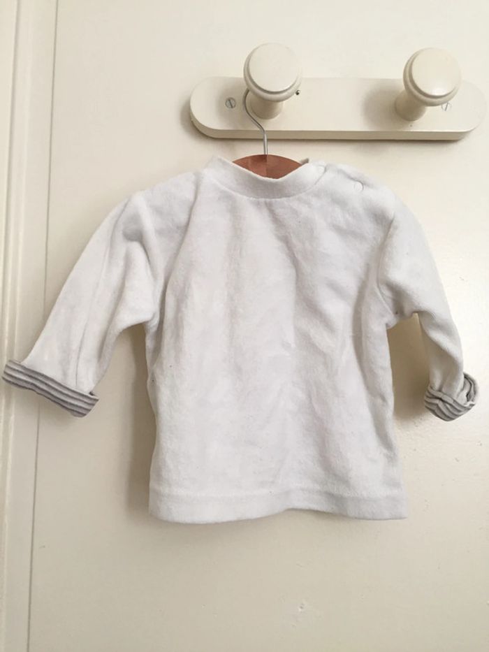 Pull bébé velours écru Baby Bébé - 1 mois
